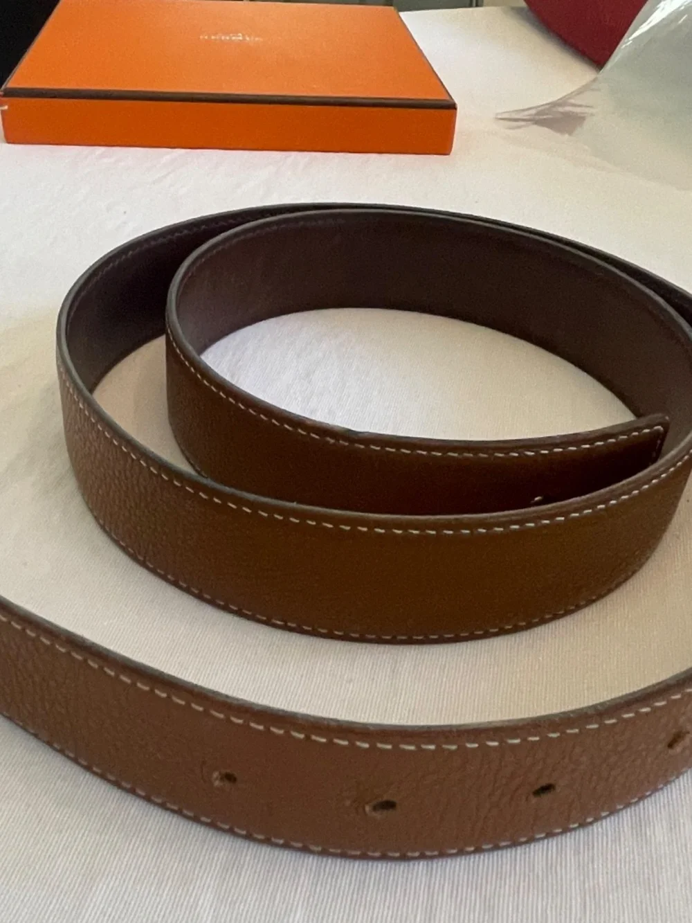 Hermès Unisex Reversible Belt Kit Silver H Buckle Size 32 mm Size 100